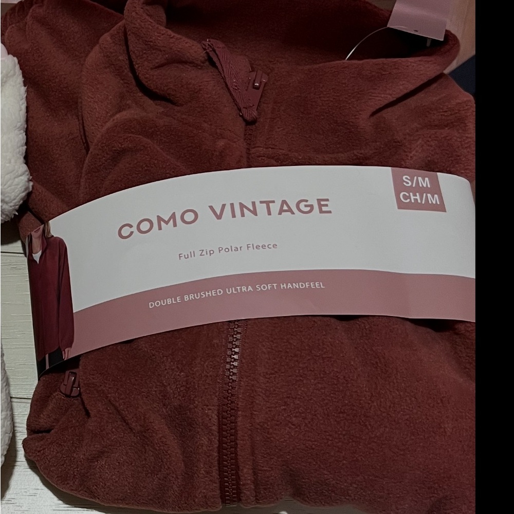 Como Vintage Burgundy Polar Fleece Jacket